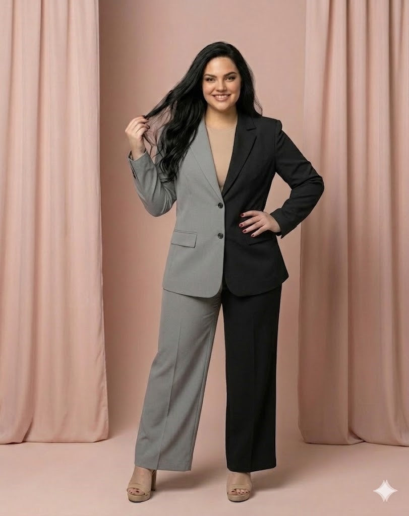 Tailleur curvy VITTORIA bicolor elegante