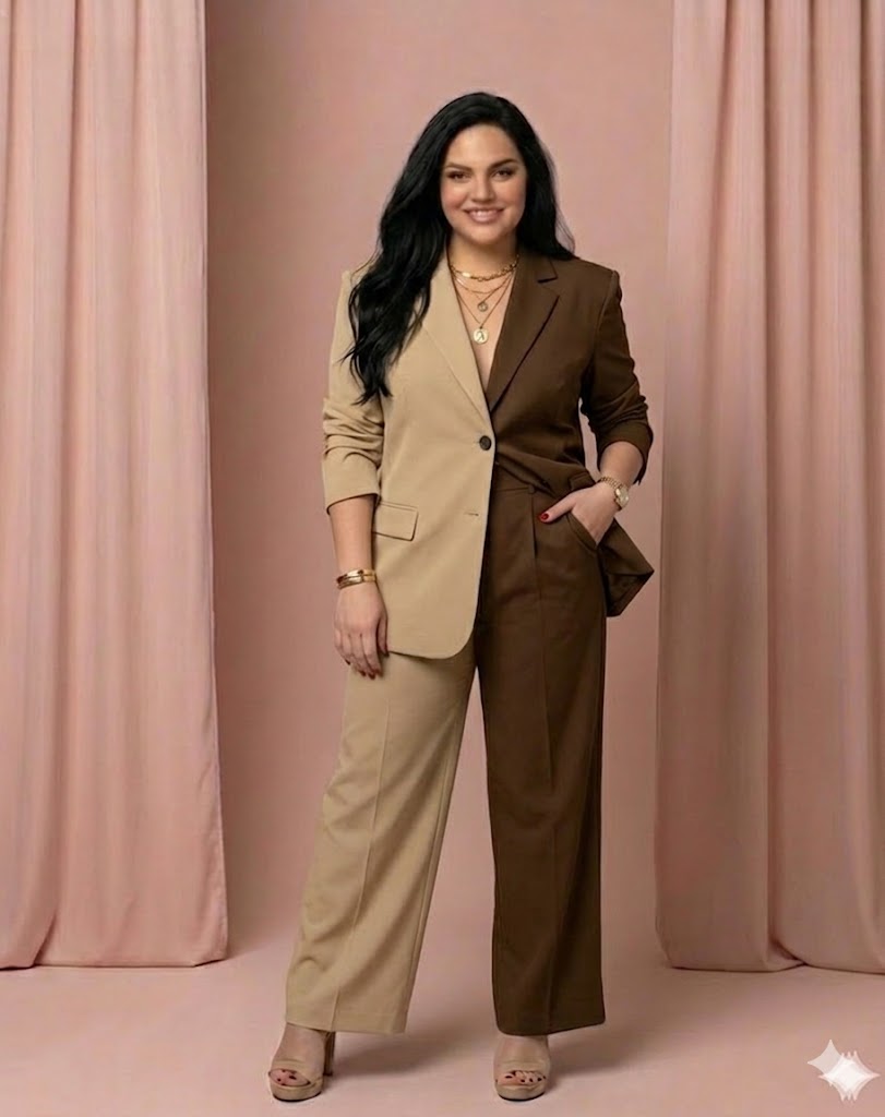 Tailleur curvy VITTORIA bicolor elegante